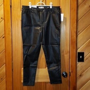 Social Standard by Sanctuary Skinny Ankle Coated Black Jeans SZ 16 NWT